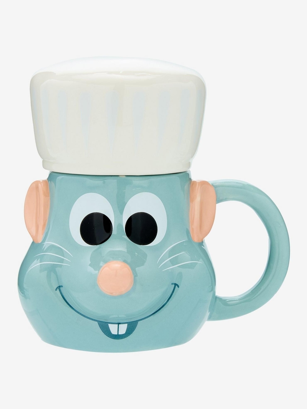 NEW Disney Pixar Ratatouille Remy Ceramic Mug W/ Chef Hat Topper Lid Coffee Cup